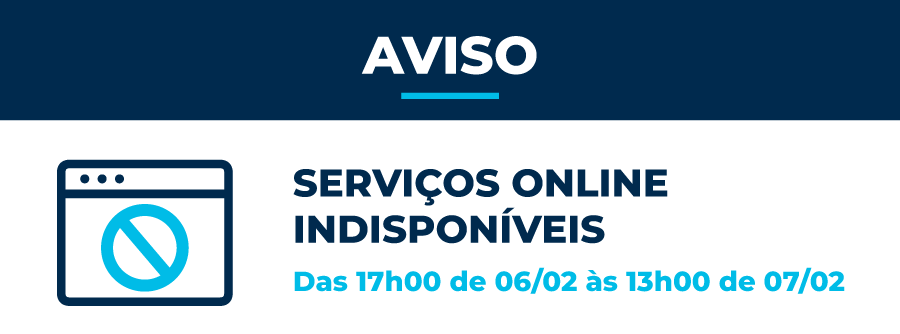  Aviso - Serviços Indisponíveis 